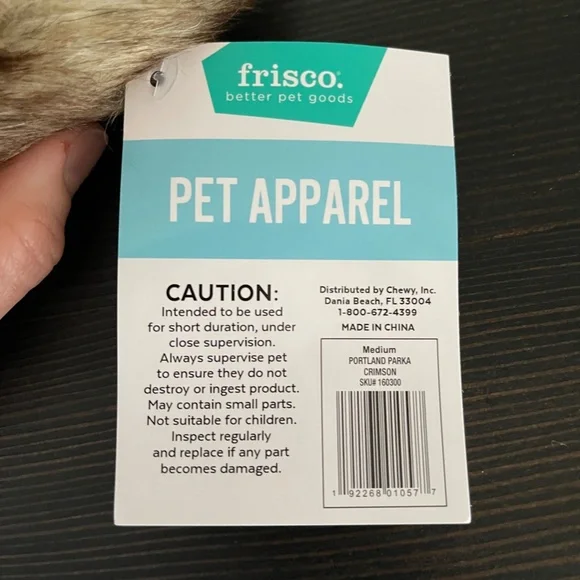 NWT Frisco Portland Insulated Hooded Dog & Cat Parka Medium - Picture 5 of 6